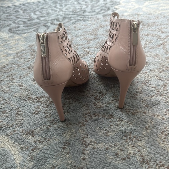 INC International Concepts Leather Rammee Open Toe Booties Sandals Pink 10 - Picture 6 of 9